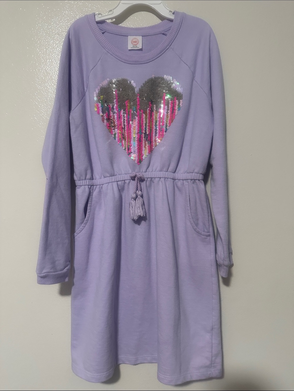wonder nation Lavender Sequin Heart Sweatshirt Dress